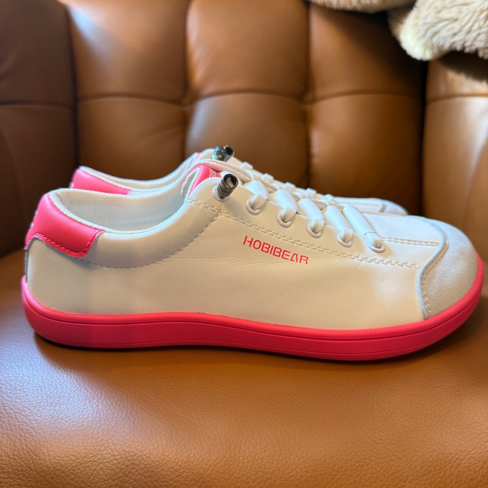 Hobibear Barefoot Sneakers White Pink Wide Toe Box GST0071G Womens 7.5 - Picture 3 of 6